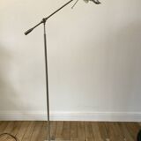 Lampadaire en alu brossé pivotant années 70