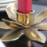 Golden brass candle holder