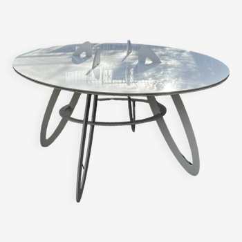 White metal table