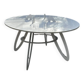 White metal table