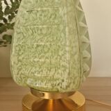 Art Deco Skyscraper in green Clichy glass mounted as a touch lamp