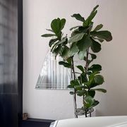 Vintage Big Triangular Wall Mounted Mirror with Beveled Decoration