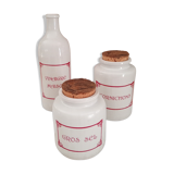 Kitchen sandstone set including a bottle and 2 cork jars