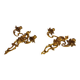 Pair of Rococo wall sconces in gilded bronze, Hollywood Regency, from the years.