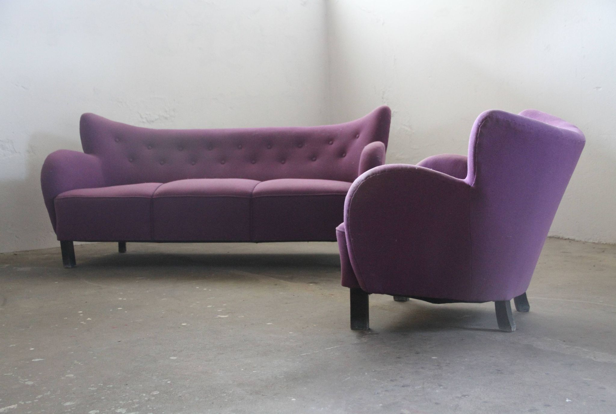 Danish 1930s Club Sofa, Style of Fritz Hansen & Flemming Lassen
