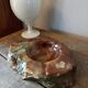 Large vintage alabaster pocket-empty ashtray