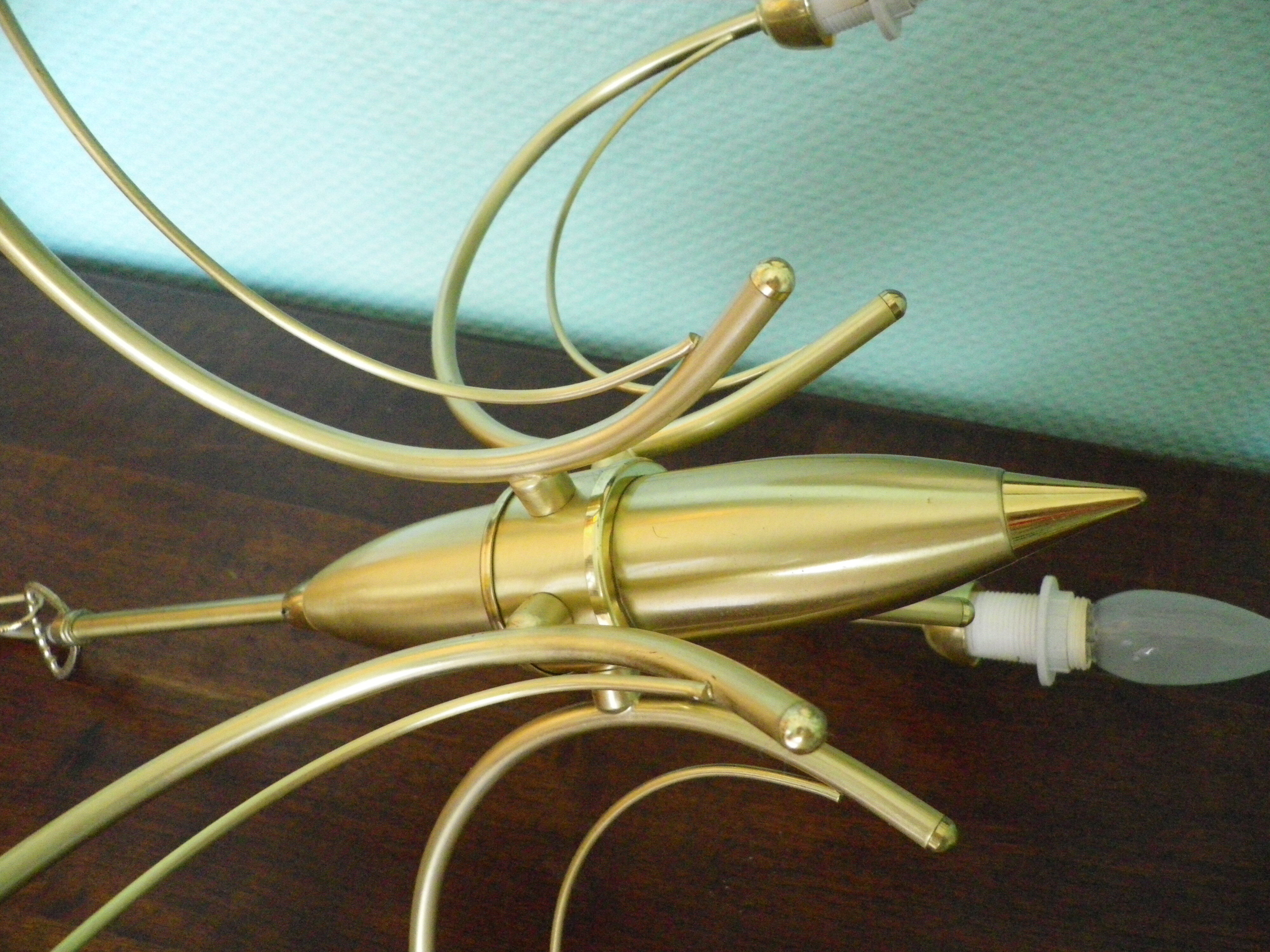 5-branched pendant light from the 70s, Honsel, Germany