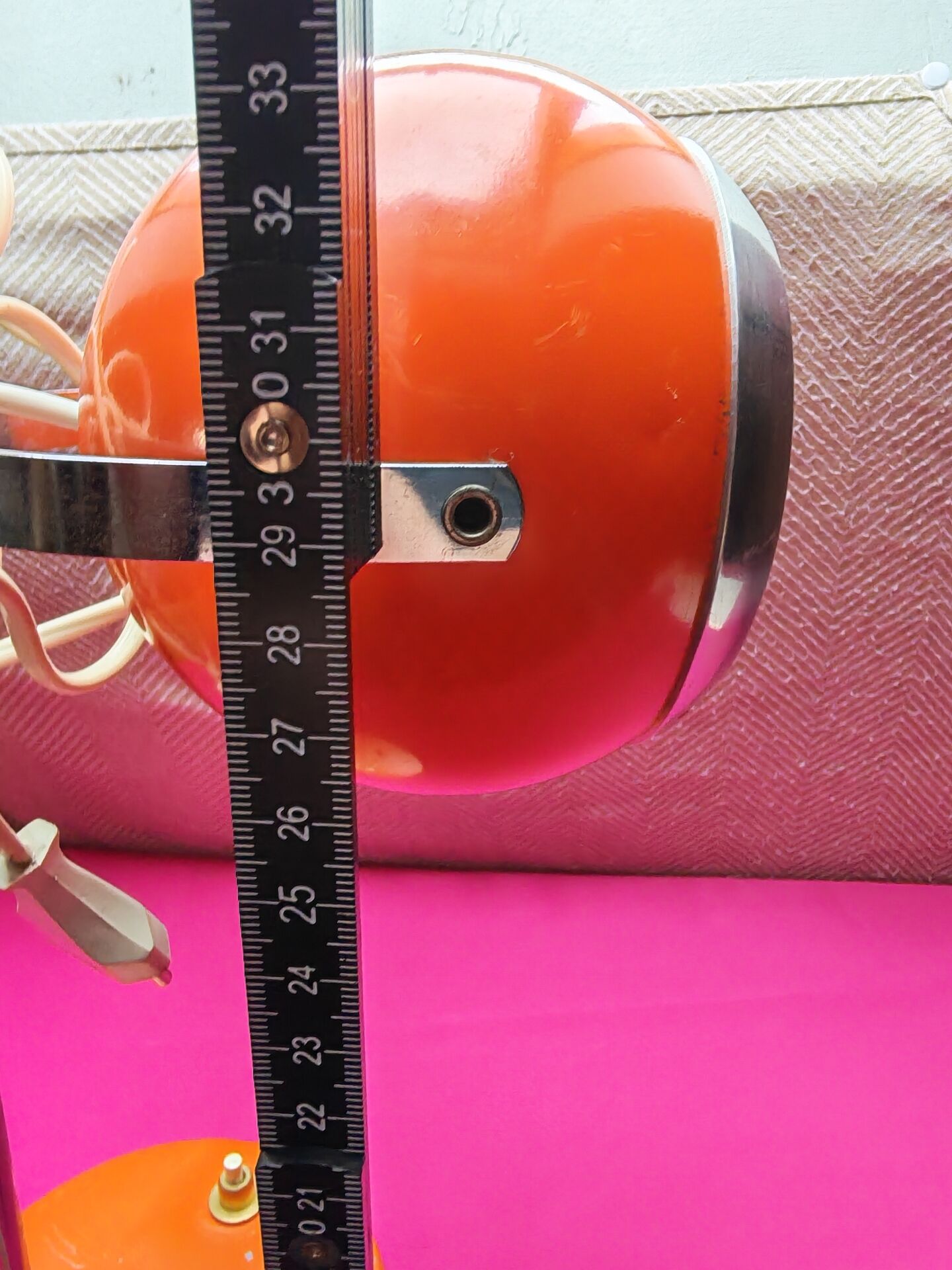 Vintage "Eyeball" Desk Lamp Orange & Chrome – Space Age Era