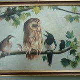 Painting birds on panel