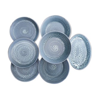 Assiettes en grès Niderviller 1960