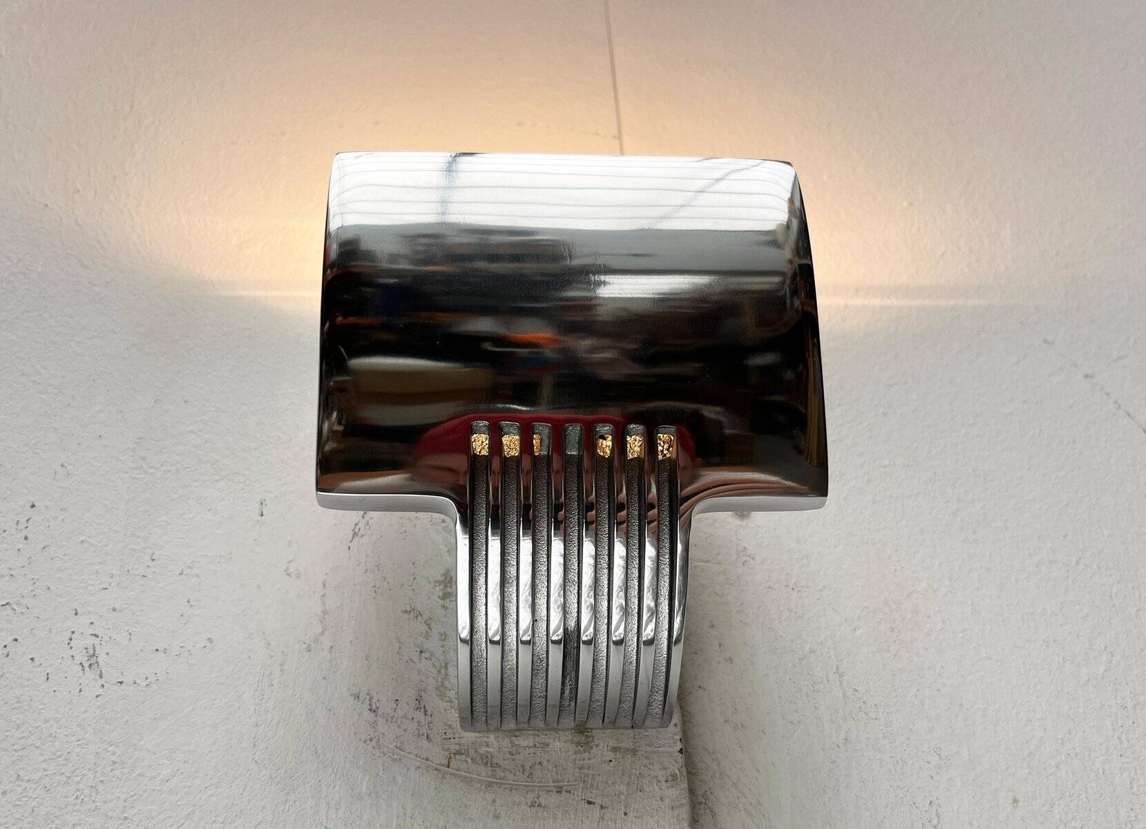 Vintage Postmodern Spanish wall sconces model Arqui Pe in aluminium by O. & S. Devesa for Metalarte, 1990s, set of 2