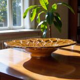 Large openwork majolica fruit bowl in earthenware.