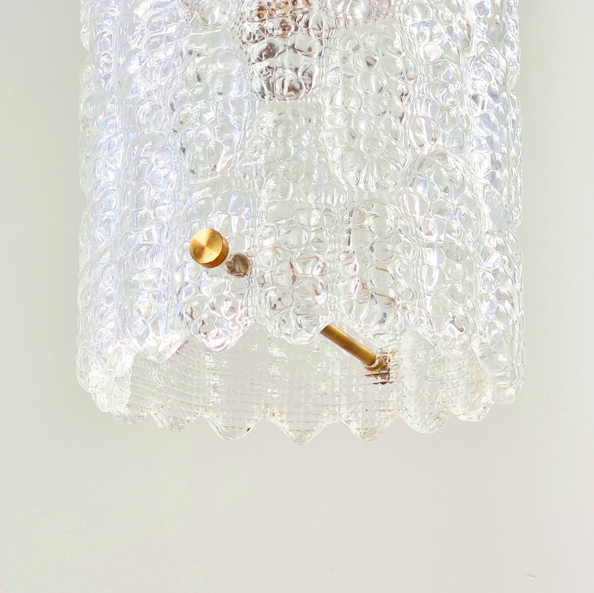 Scandinavian Brass & Glass Ceiling Light by Carl Fagerlund for Lyfa & Orrefors, 1960s