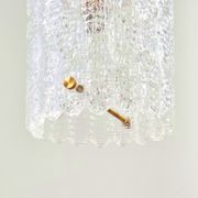 Scandinavian Brass & Glass Ceiling Light by Carl Fagerlund for Lyfa & Orrefors, 1960s
