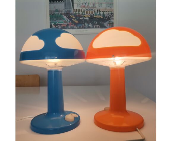 Pair Scandinavian Design Mushroom Table, Desk Table Lamp Ikea
