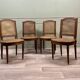 Suite Of Four Cane Chairs In Louis XVI Style Natural Wood