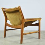 A/S MIKAEL LAURSEN / vintage leather easychair / Illum Wikkelsø / Denmark 1960s
