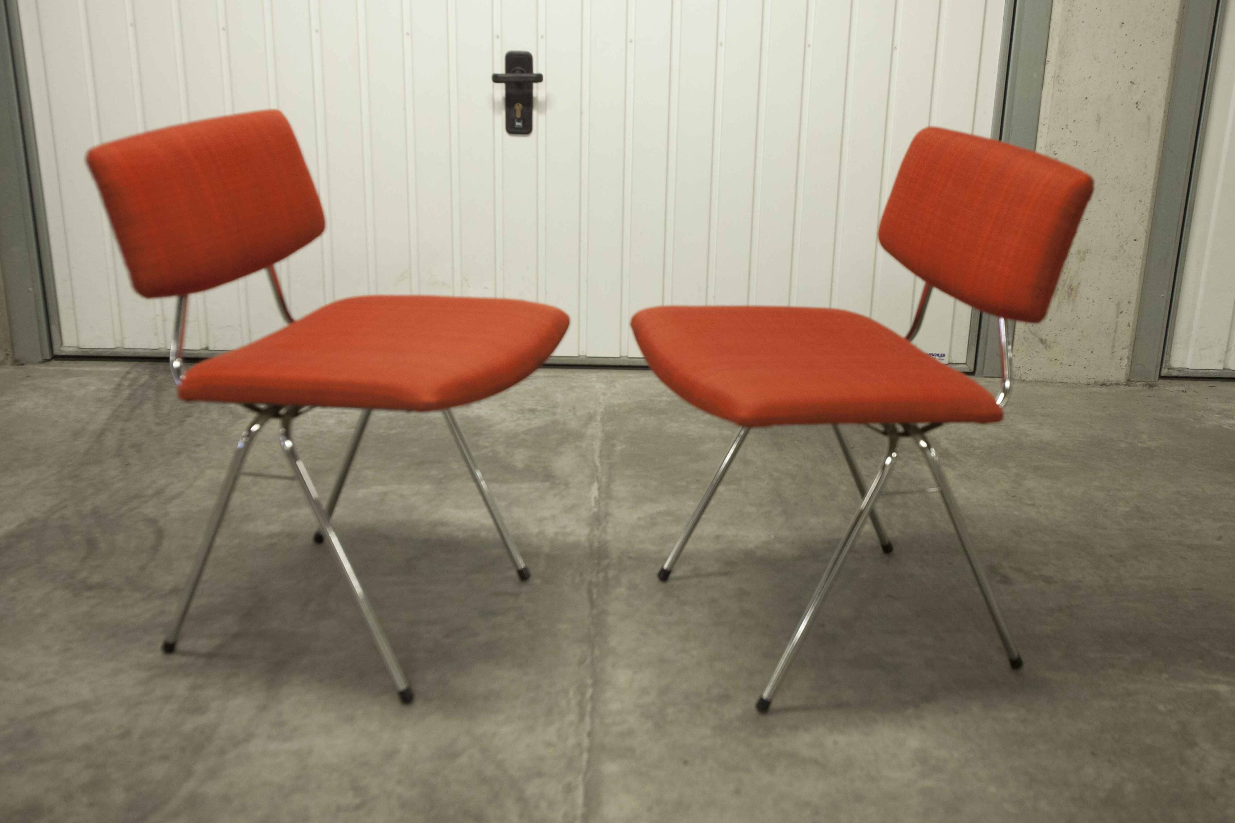 Pair of compass model chairs by Pierre Guariche for Les Huchers-Minvielle France 1955