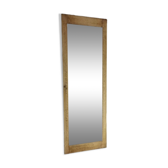 Beveled mirror in vintage blond oak