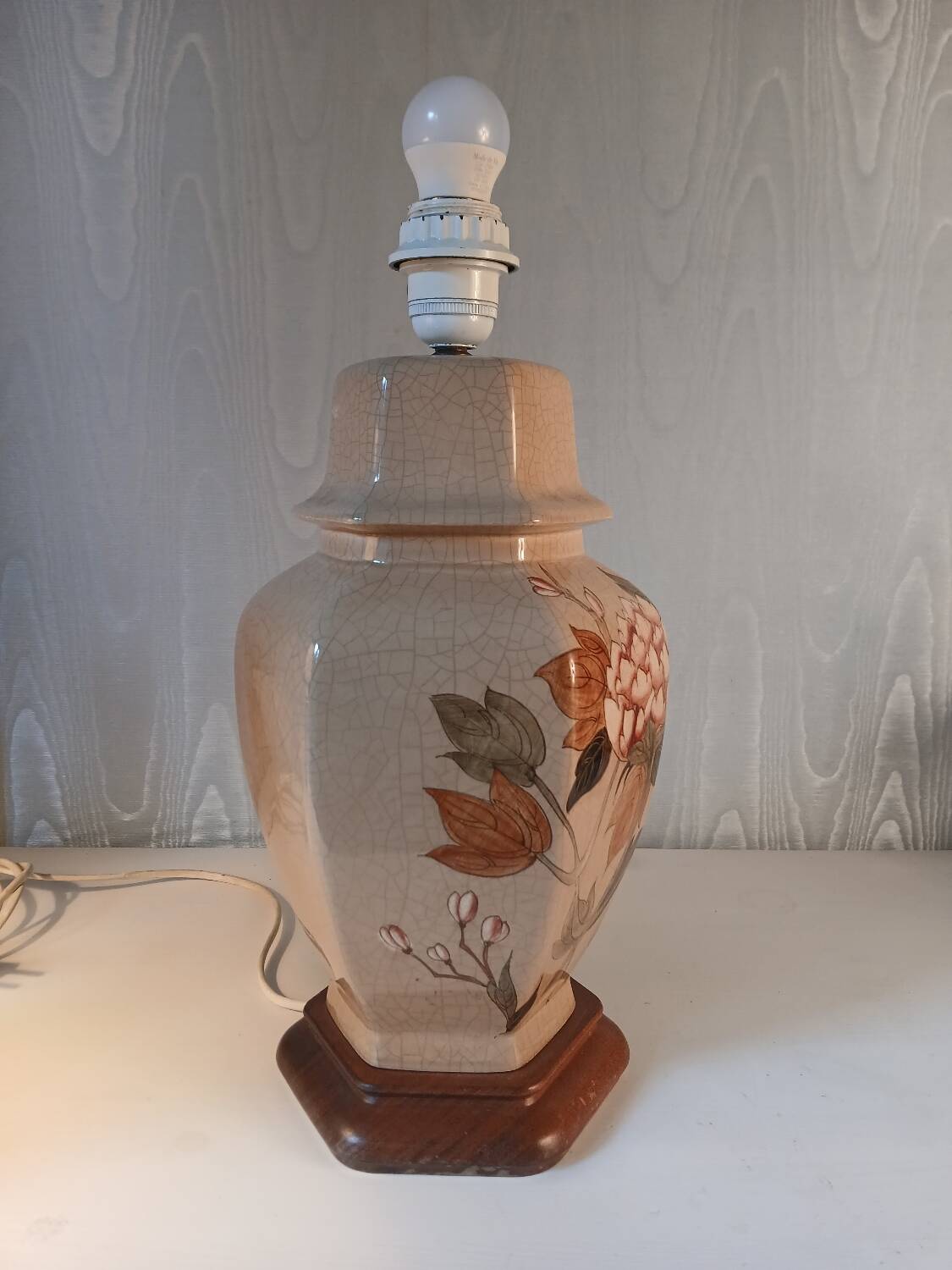 Hand-painted ceramic lamp – 1950s-60s – height 32 cm