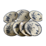 Lot of 7 plates, motiv flower and butterfly