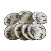 Lot of 7 plates, motiv flower and butterfly