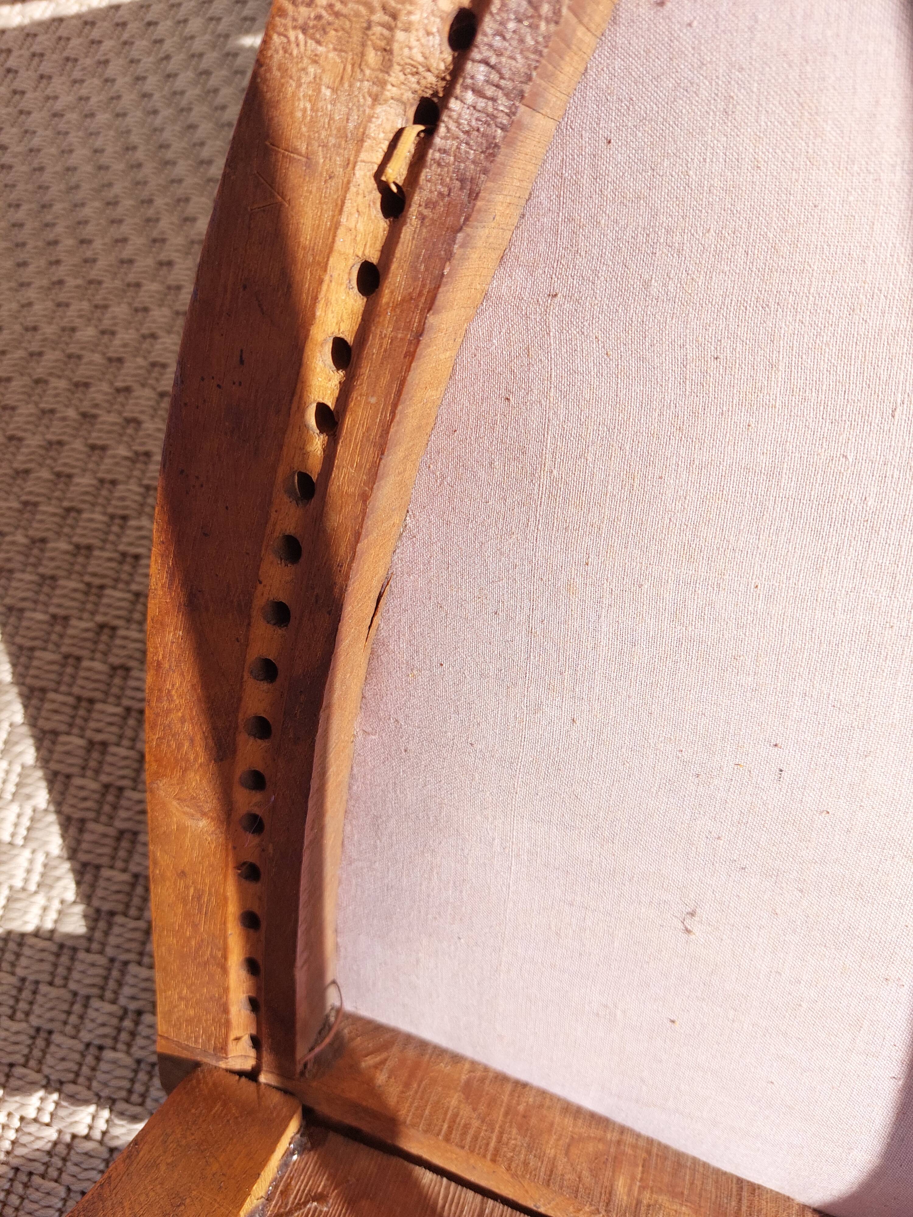 pair of Art Nouveau chairs, cane and faux leather