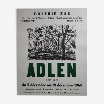 Michel Adlen Poster Exhibition 1960 Zak Gallery