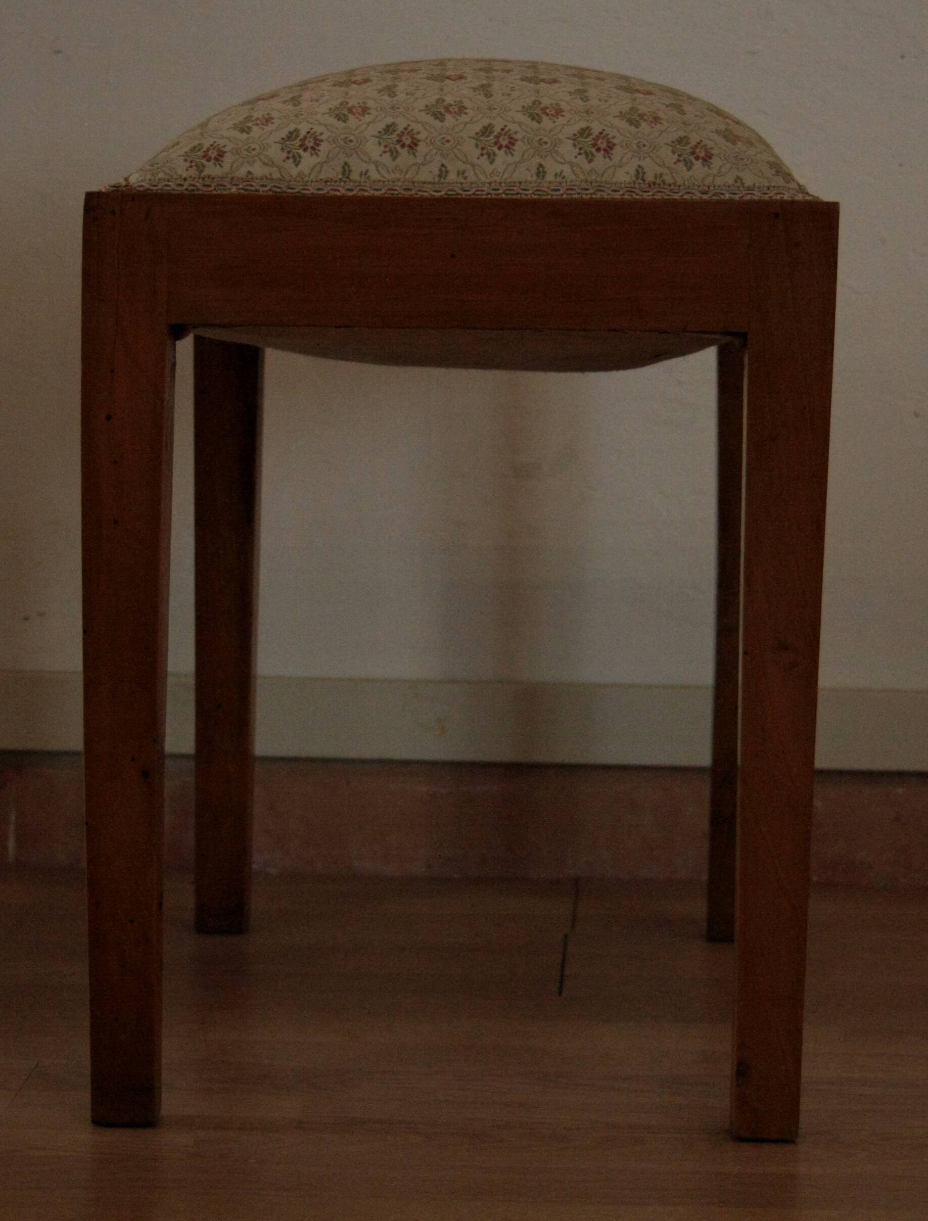 Vintage stool-bench in solid walnut wood, 1950s-60s