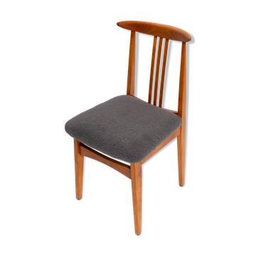 Beech chair with graphite boucle upholstery by M. Zielinski, Europe, 1960