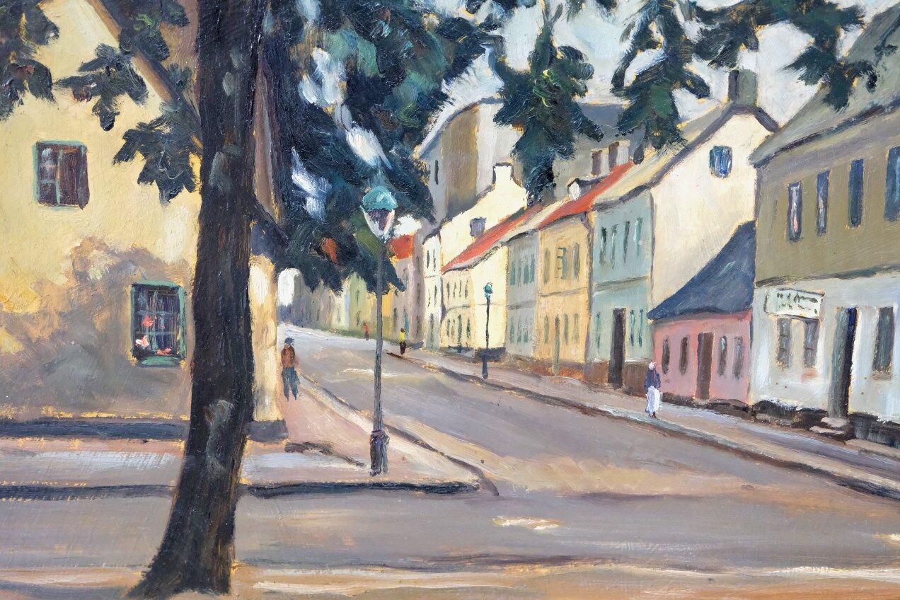 Malte Särlöv, Swedish Modern Landscape, 1950s, Oil on Panel, Framed