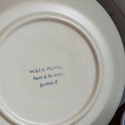 Cinq assiettes creuses céramiques M.B.F.A  PORNIC vintages service Daphné