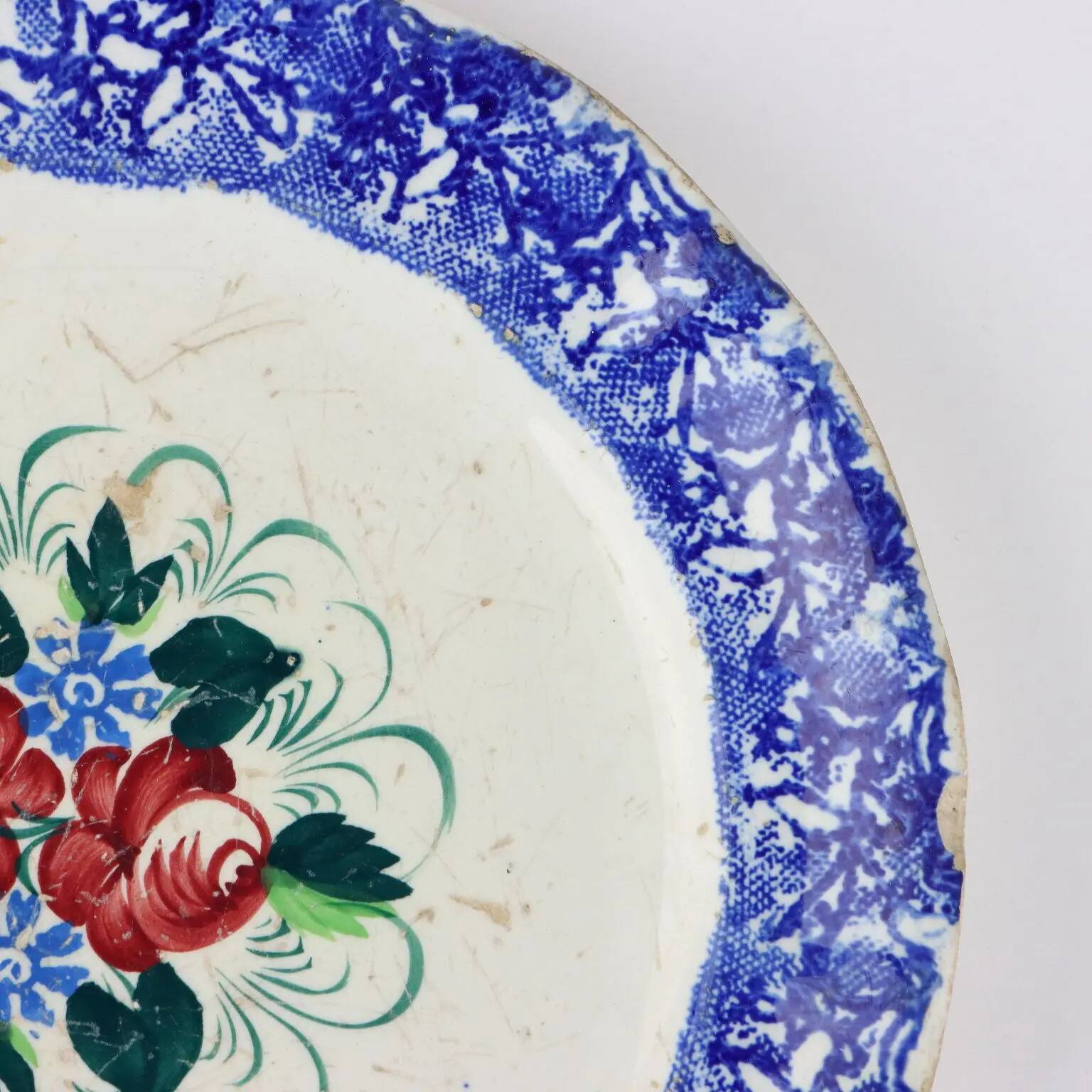 Antique ceramic plate from Mondovì, Italy, 19th century