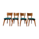 Set of 4 blue skai chairs