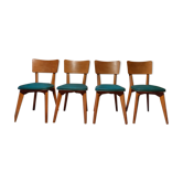 Set of 4 blue skai chairs