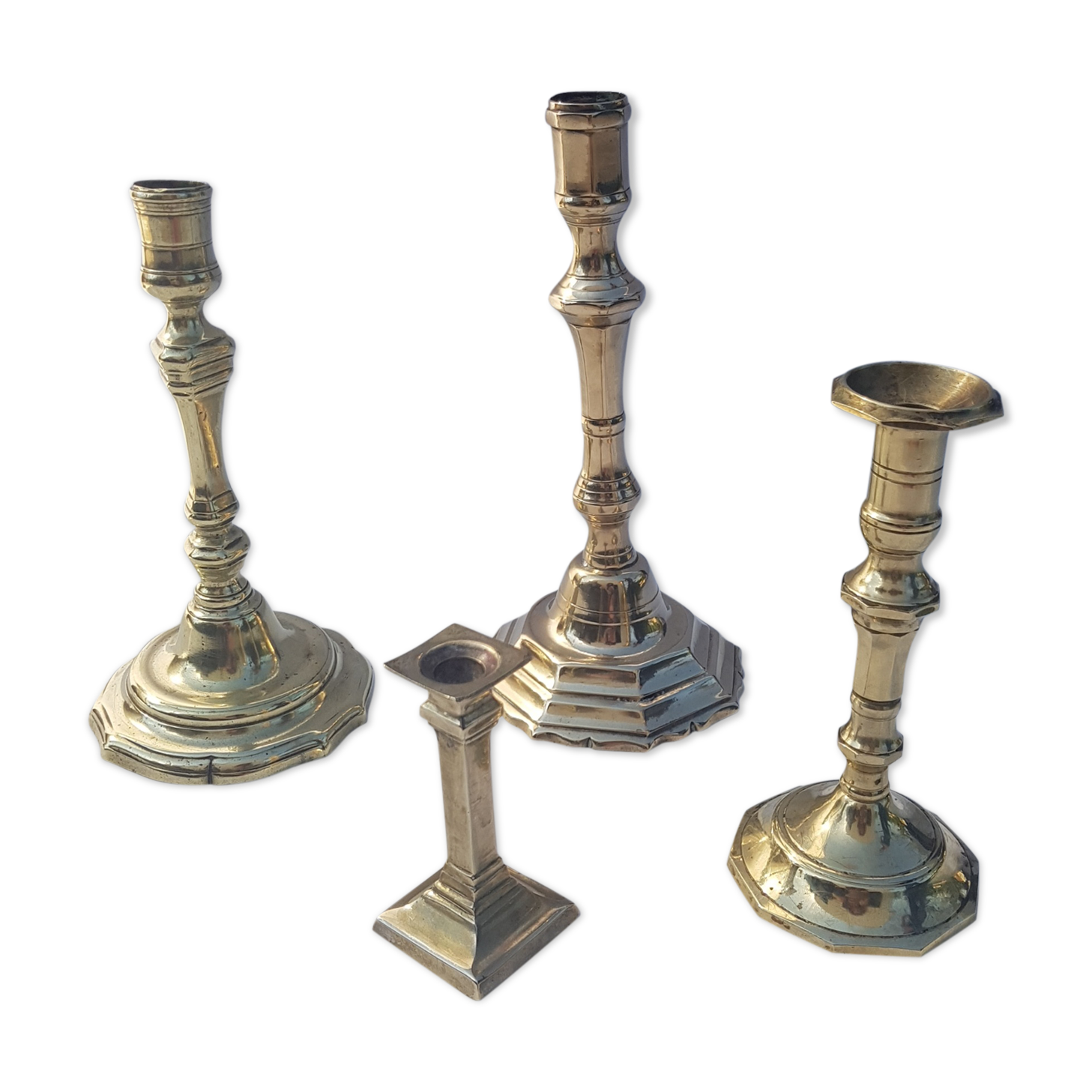 Lot of 4 chandeliers golden bronze 18th and 19th