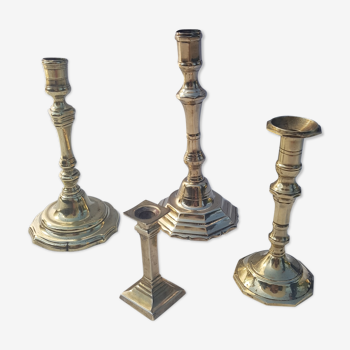 Lot de 4 chandeliers bronze doré 18ème et 19ème