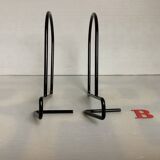 Pair of black metal bookends B