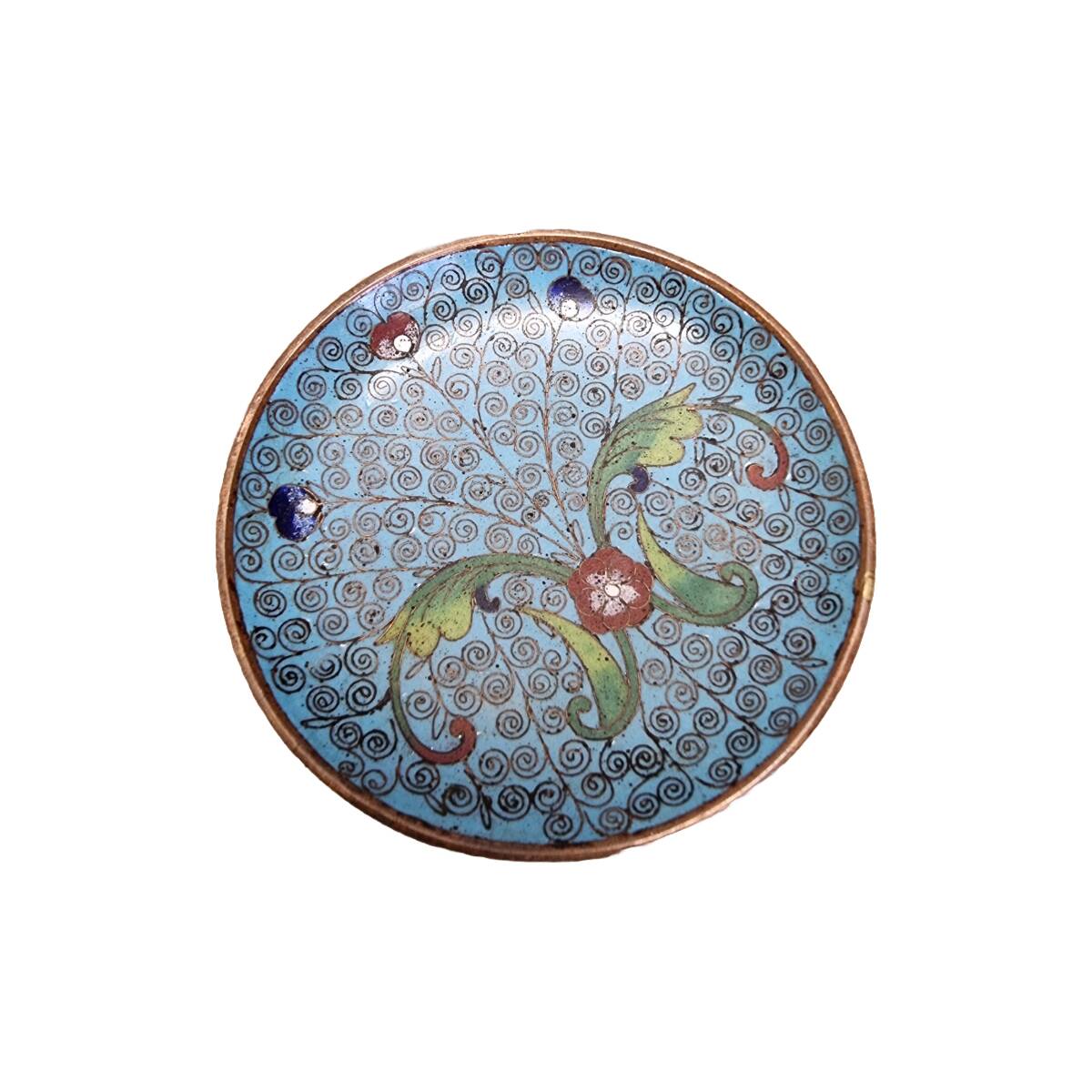 Vintage Cloisonne plate 1970s