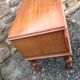 Two-drawer bedside table in oak veneer / 60s-70s