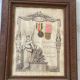 Military tribute frame with 14-18 war medals