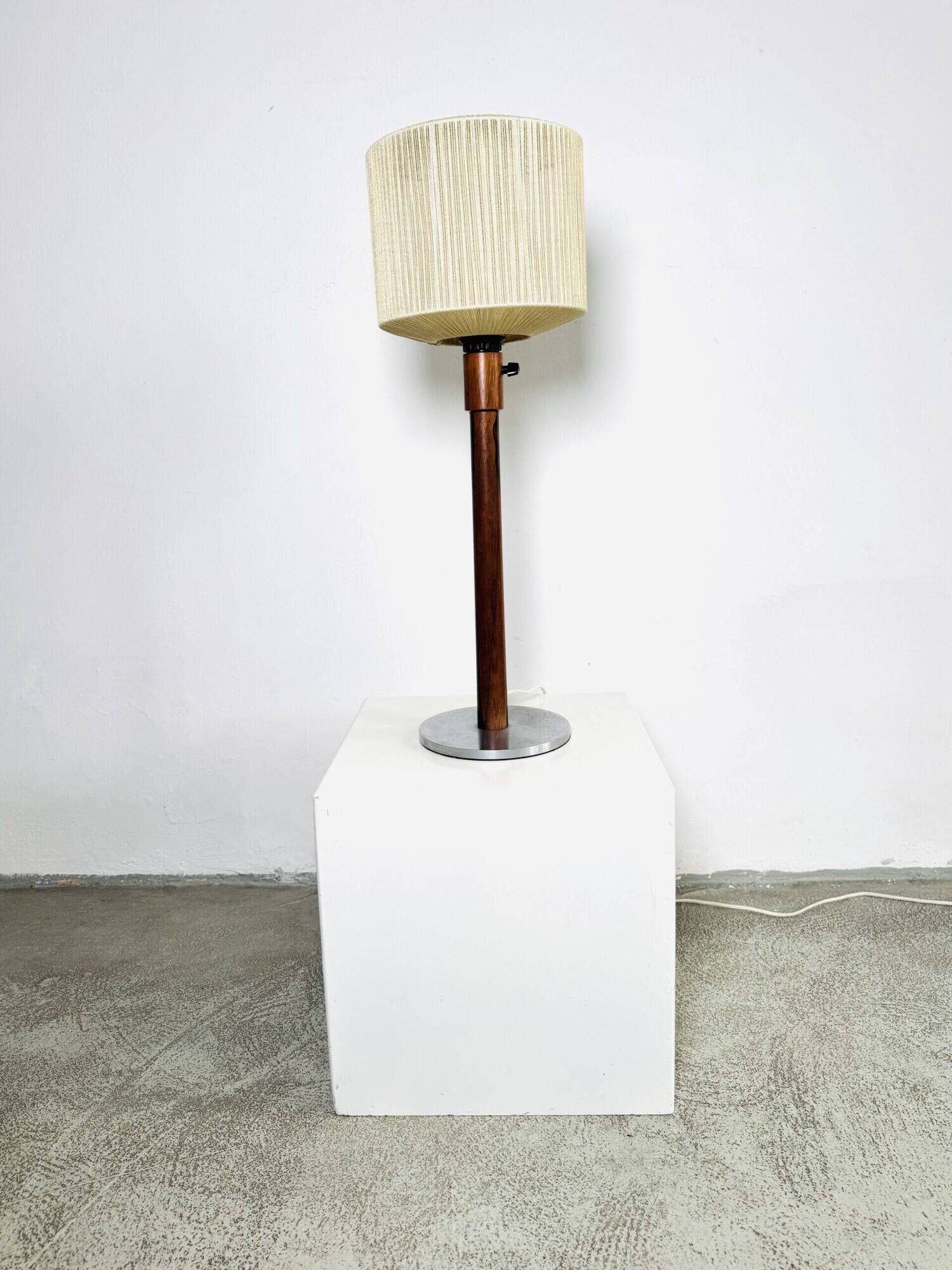 Large Size Wood & Sring Table Lamp By Uno & Östen Kristiansson For Luxus, Sweden 1960S