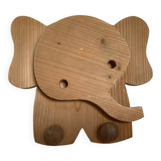 Porte manteau enfant éléphant bois