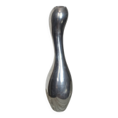 Large organic vase in polished aluminium cast.