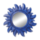 Miroir soleil bleu en bois sculpté vintage