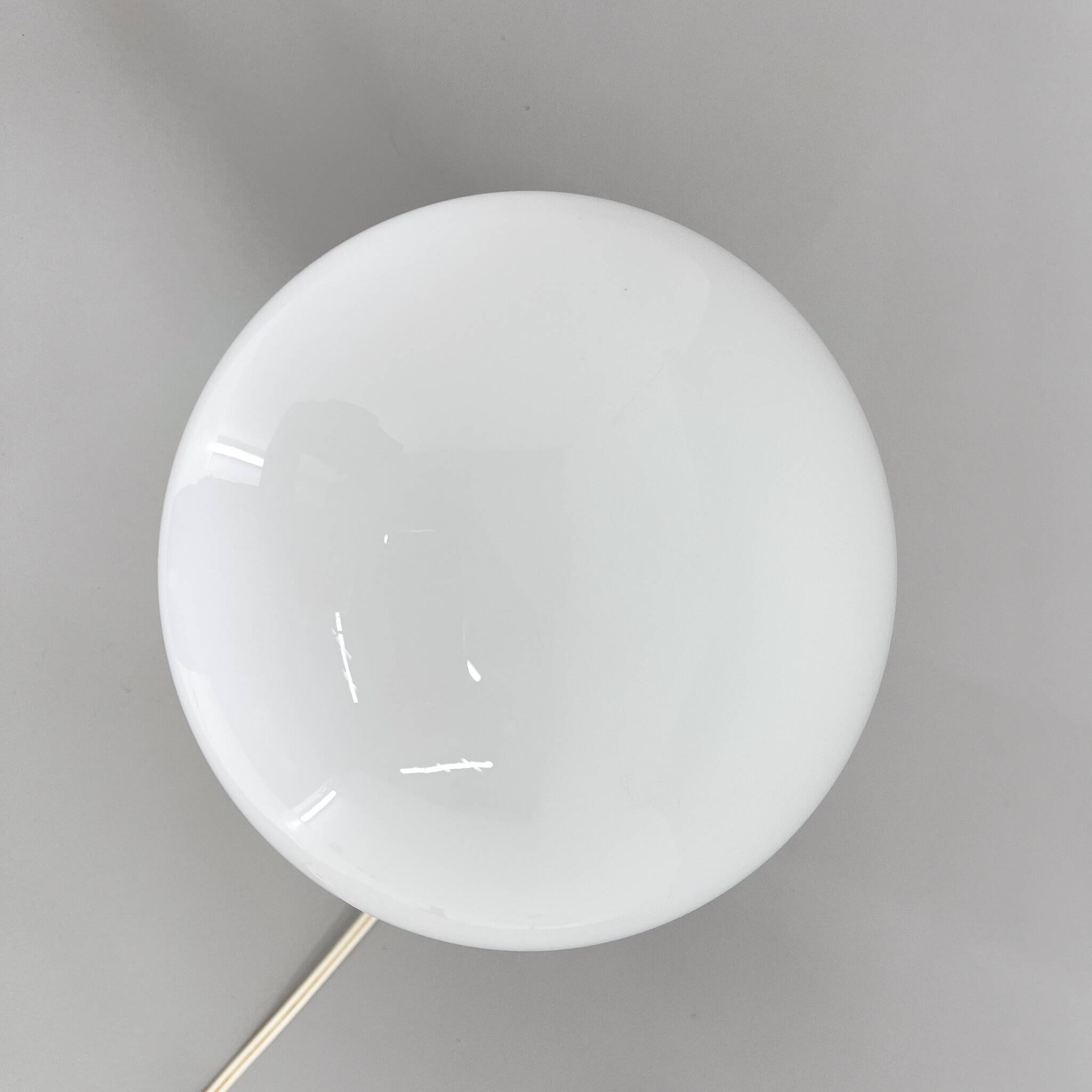 Mid-century Metal & Milk Glass Table Lamp, Italy