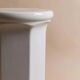 White glazed ceramic column pedestal table - 1970s Italian vintage display stand