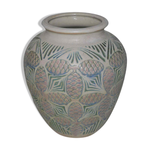 Vase ancien en grès émaillé