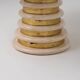 Italian Travertine and Brass Pedestal Dining Table Attributed to Marzio Cecchi for Studio Most, Italy,