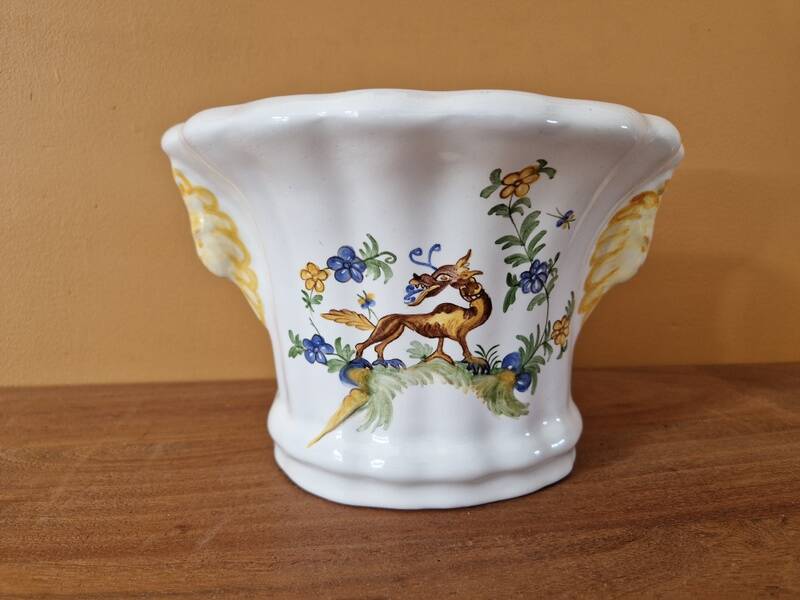 Bouquet holder or flower spike in Moustiers earthenware